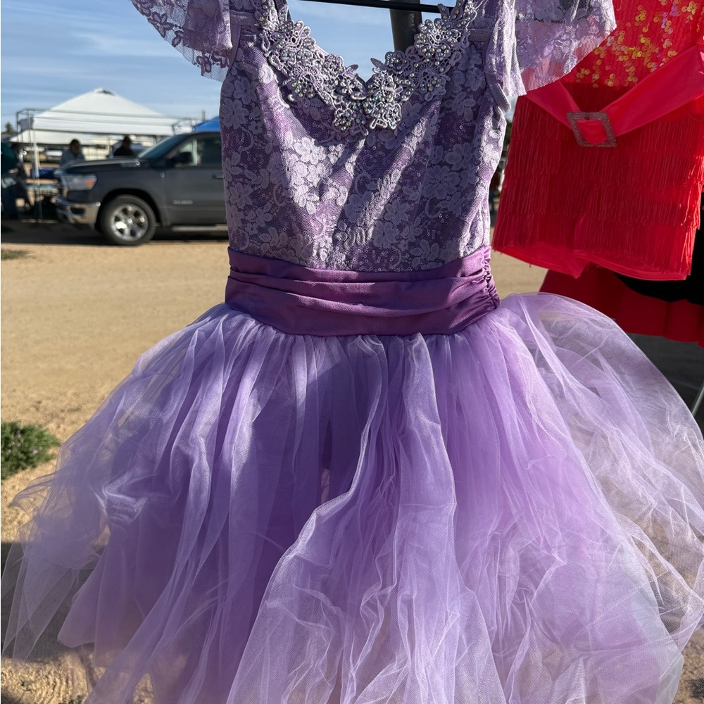 Weissman Purple Lace and Tulle Kids Costume Dress